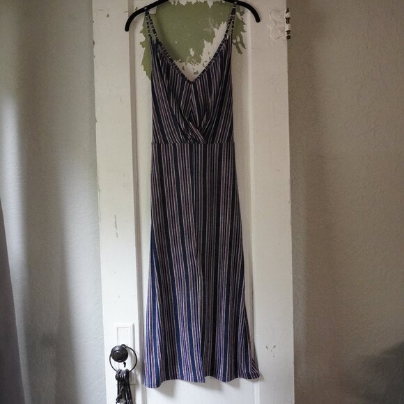 NWT BCBGeneration spaghetti, striped, midi dress - Picture 2 of 9